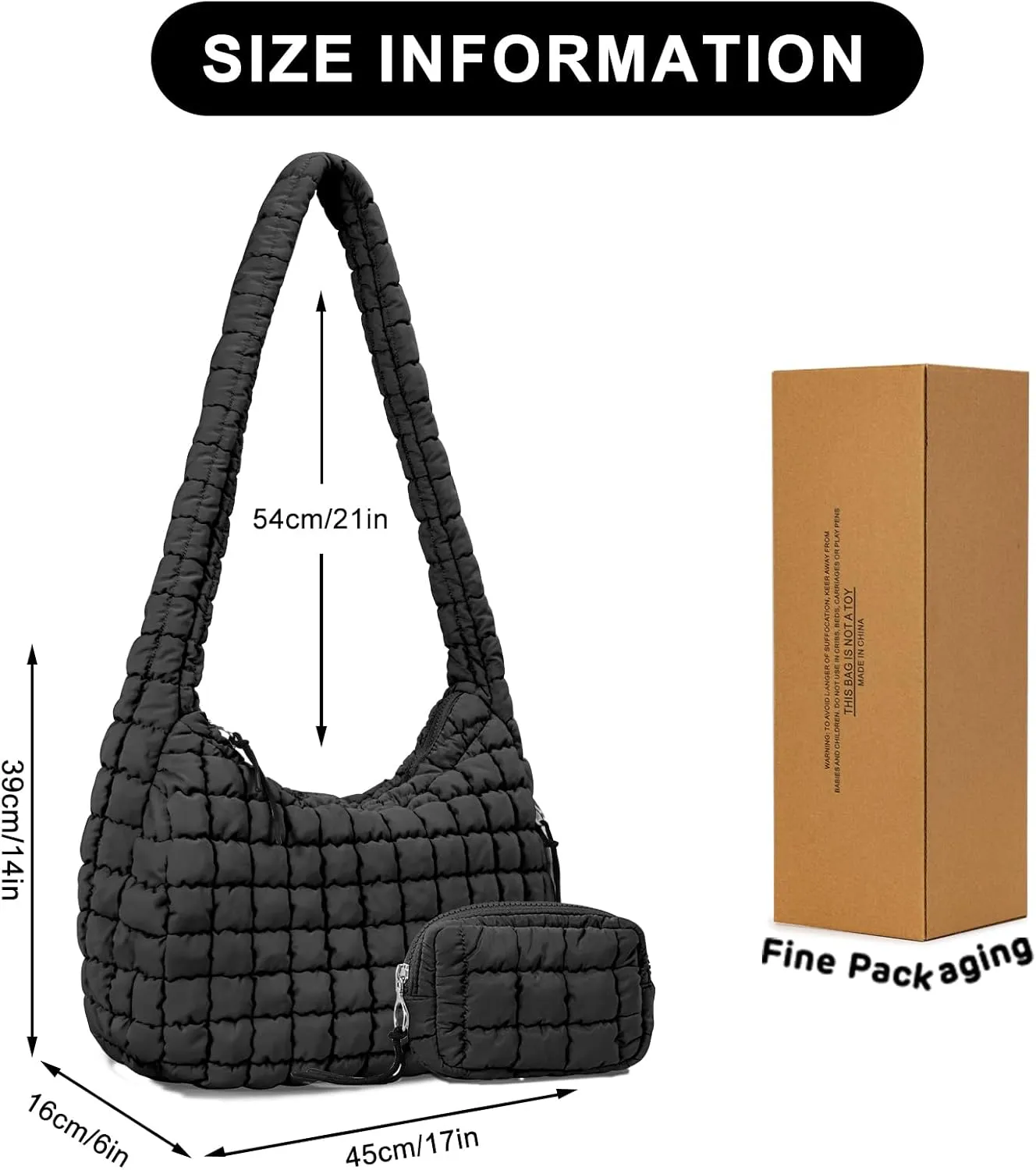 Puffer Tote Bag for Women Large Quilted Puffy Lightweight Carryall Crossbody Tote Bag for Women