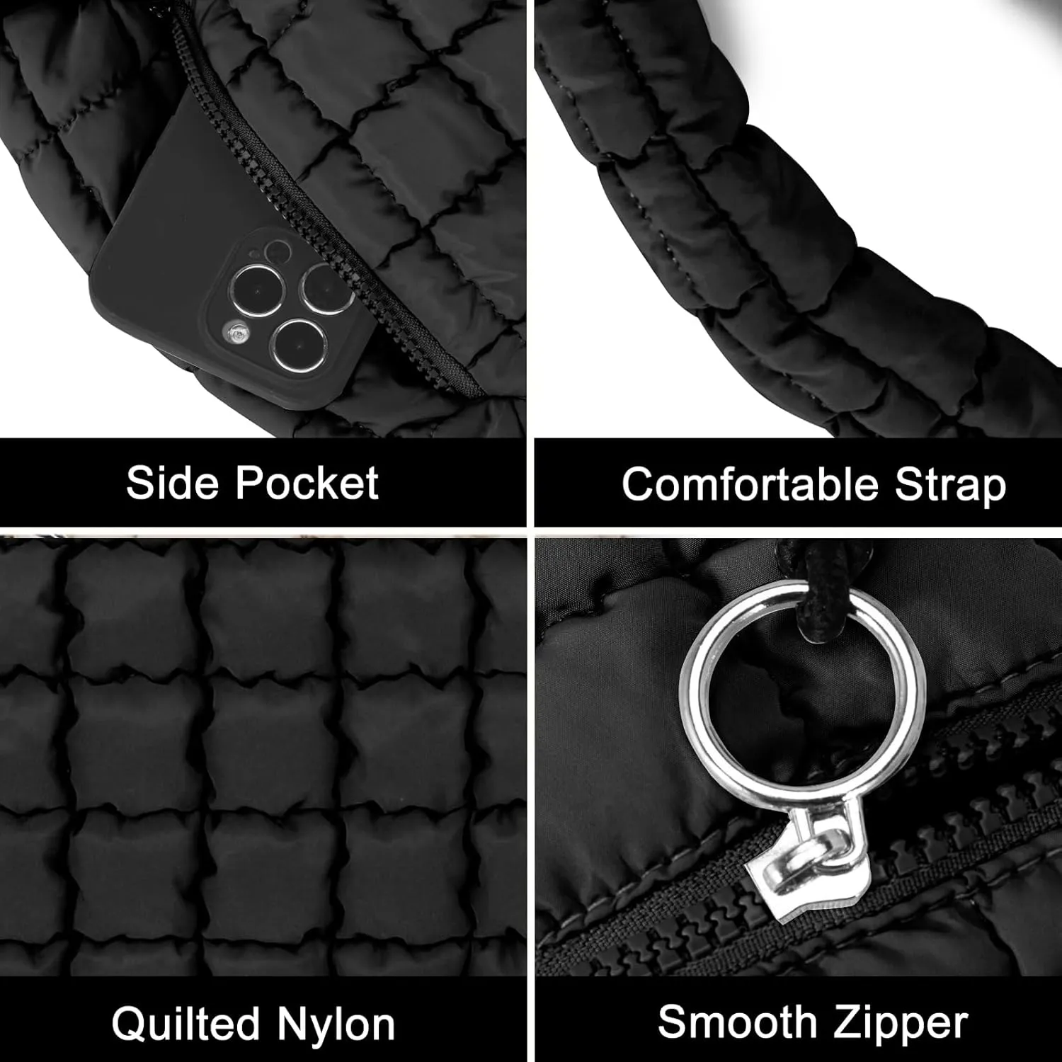 Puffer Tote Bag for Women Large Quilted Puffy Lightweight Carryall Crossbody Tote Bag for Women