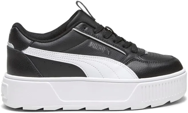 Puma - Kids Karmen Rebelle Shoes, Color Puma Black/Puma White/Puma Silver, Size: 4 M US Big Kid