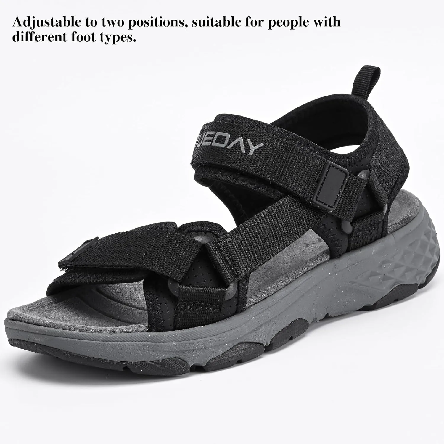 Queday Sport Sandals for Women Men Outdoor Hiking Sandals with Arch Support Comfortable Athletic Beach Sandals for Travel Walking Trekking Camping