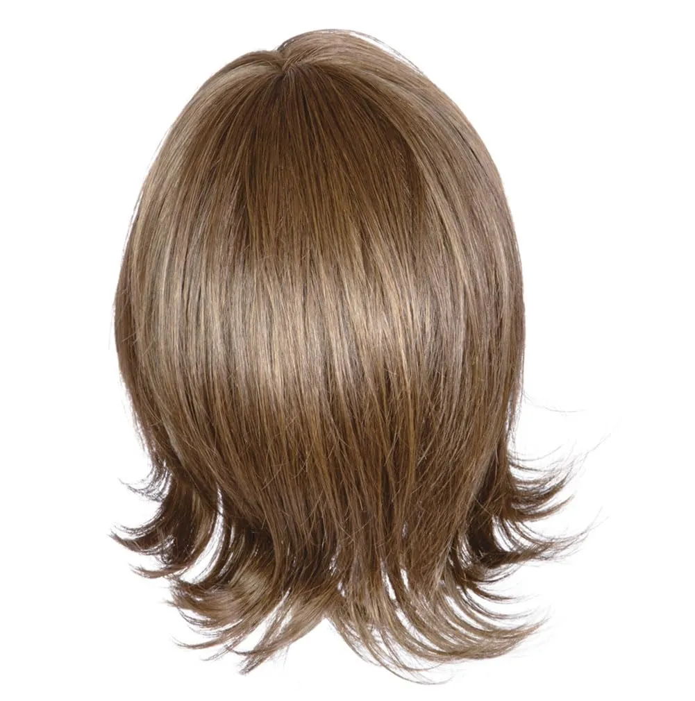 Raquel Welch Take A Bow Chin Length Layered Wig With Hand Tied Base by Hairuwear, Petite Average Cap, RL10/22SS Iced Cappuccino