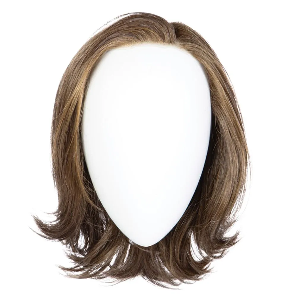 Raquel Welch Take A Bow Chin Length Layered Wig With Hand Tied Base by Hairuwear, Petite Average Cap, RL10/22SS Iced Cappuccino