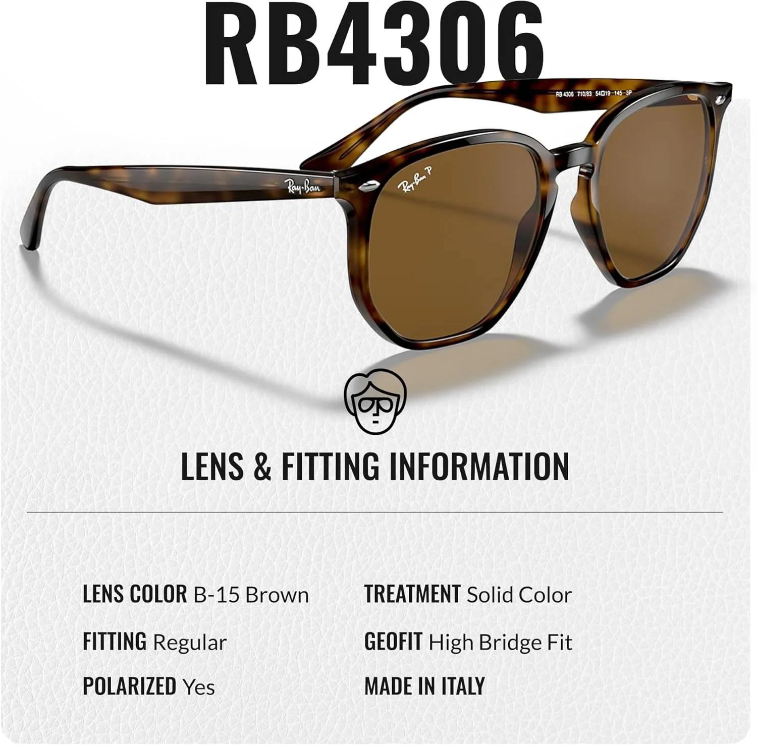 Ray-Ban RB4306 Hexagonal Sunglasses With Eyewear Kit Bundle - High Bridge Fit - Ideal Formal and Casual Wear Retro Sunglasses