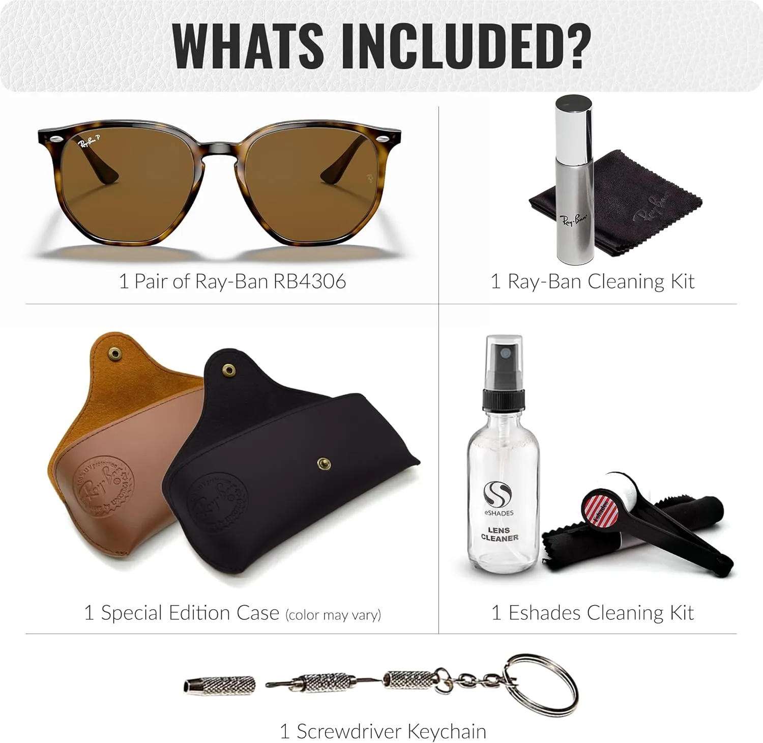 Ray-Ban RB4306 Hexagonal Sunglasses With Eyewear Kit Bundle - High Bridge Fit - Ideal Formal and Casual Wear Retro Sunglasses