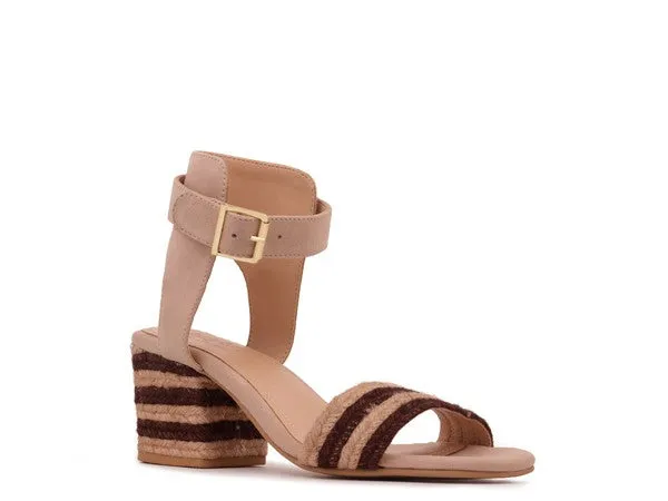 Rayna Ankle Strap Sandals – Suede or Jute, Adjustable Buckle, 2-Inch Heel