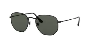 RB3548N Hexagonal Flat Lenses Black/Green/Polarized XL