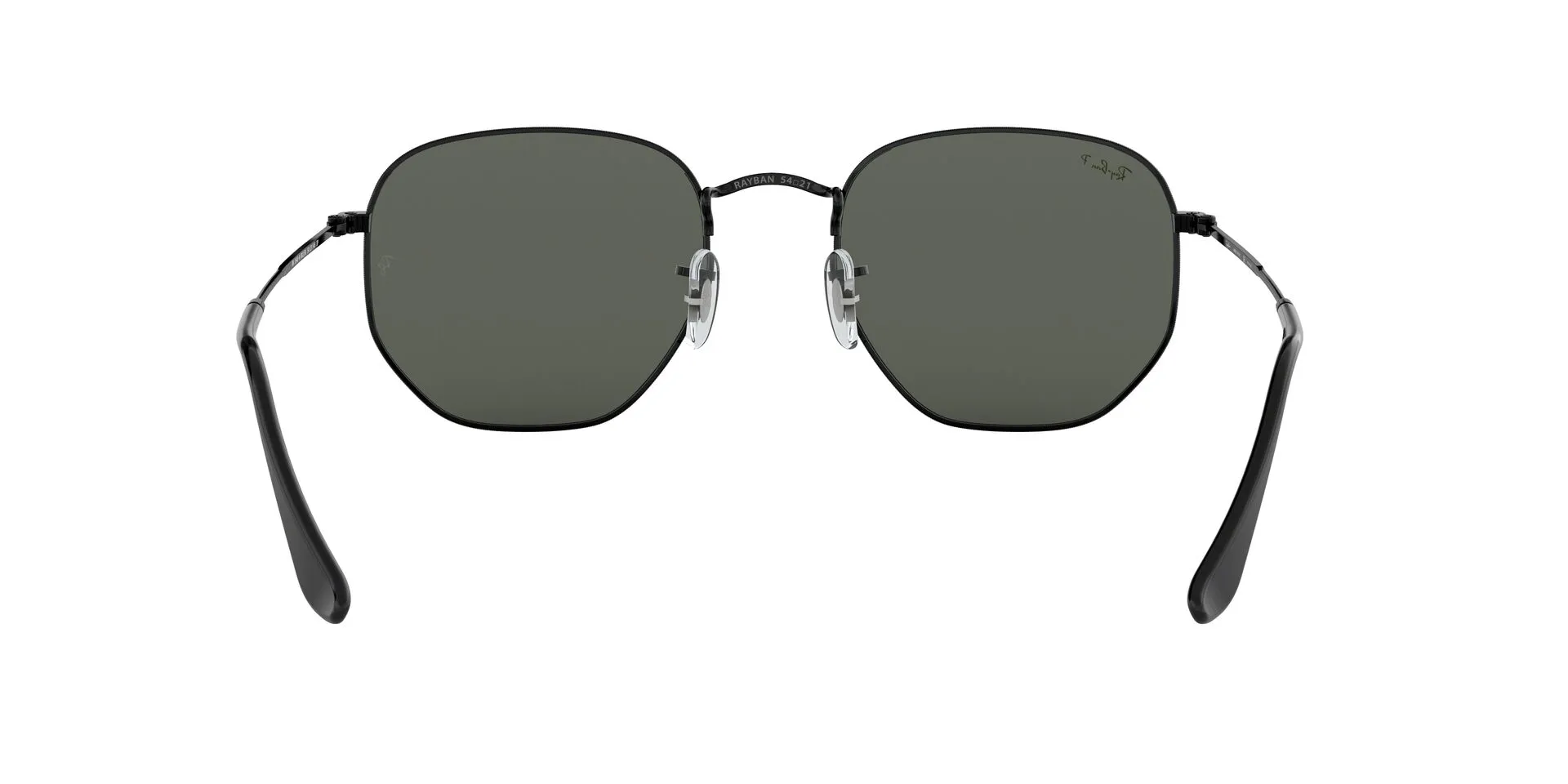 RB3548N Hexagonal Flat Lenses Black/Green/Polarized XL