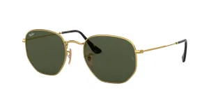 RB3548N Hexagonal Flat Lenses Gold/Green XL