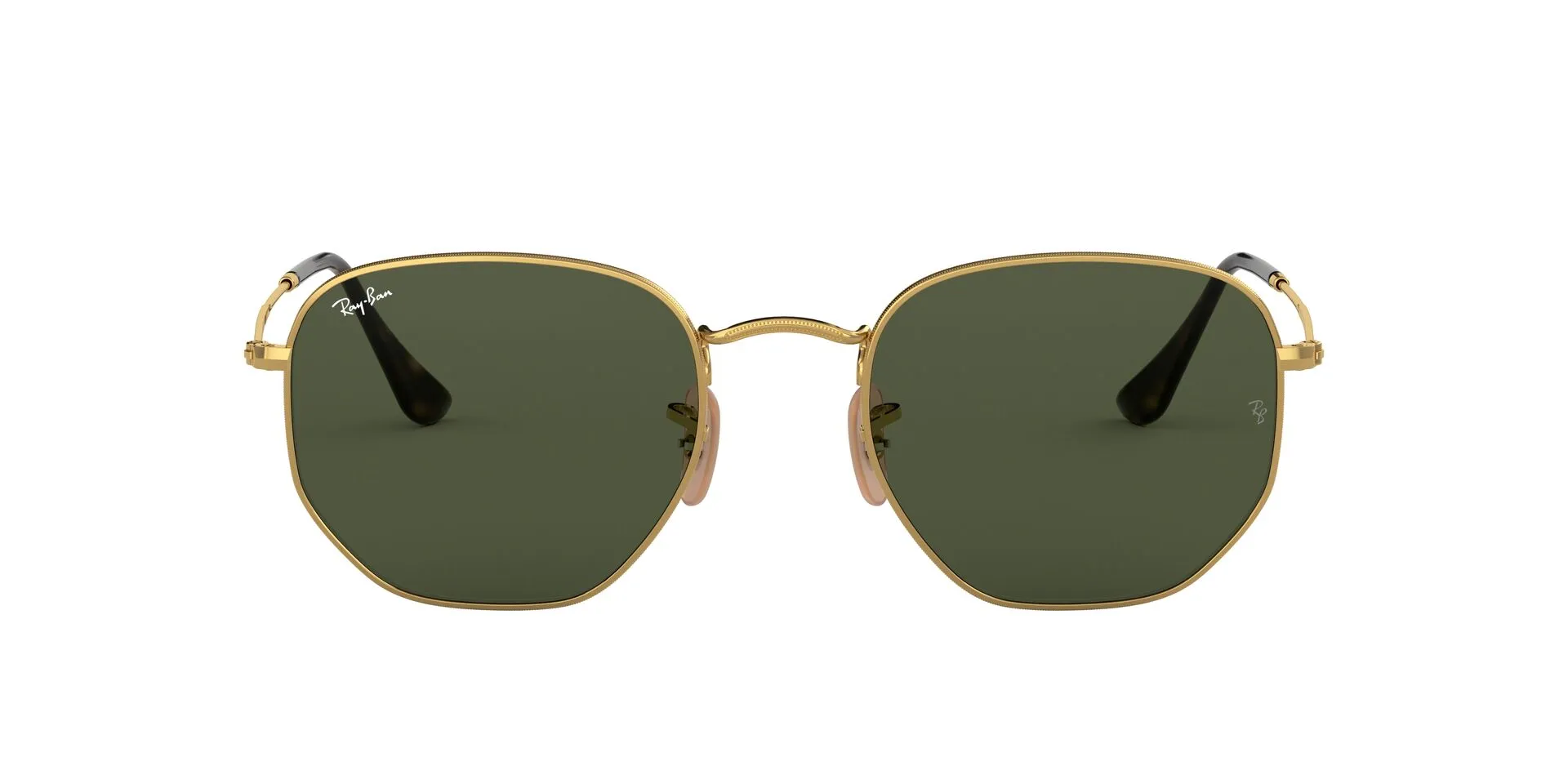 RB3548N Hexagonal Flat Lenses Gold/Green XL