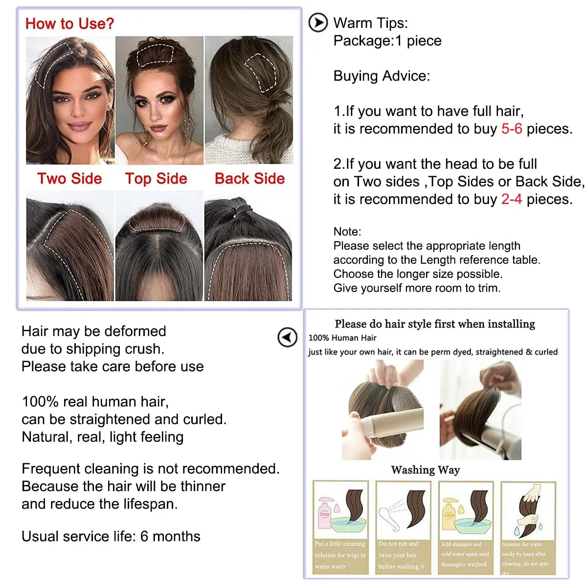 Real Remy Human Hair Clip in Hair Extensions Short Straight Thick Double Weft One Piece Hair Pieces for Thinning Hair Invisible Hairpin Increase Women Men Hair Volume 12Inch#27 Dark Blonde