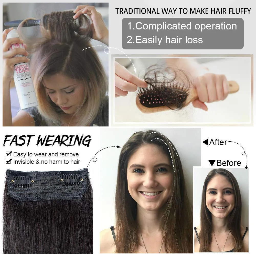 Real Remy Human Hair Clip in Hair Extensions Short Straight Thick Double Weft One Piece Hair Pieces for Thinning Hair Invisible Hairpin Increase Women Men Hair Volume 12Inch#27 Dark Blonde