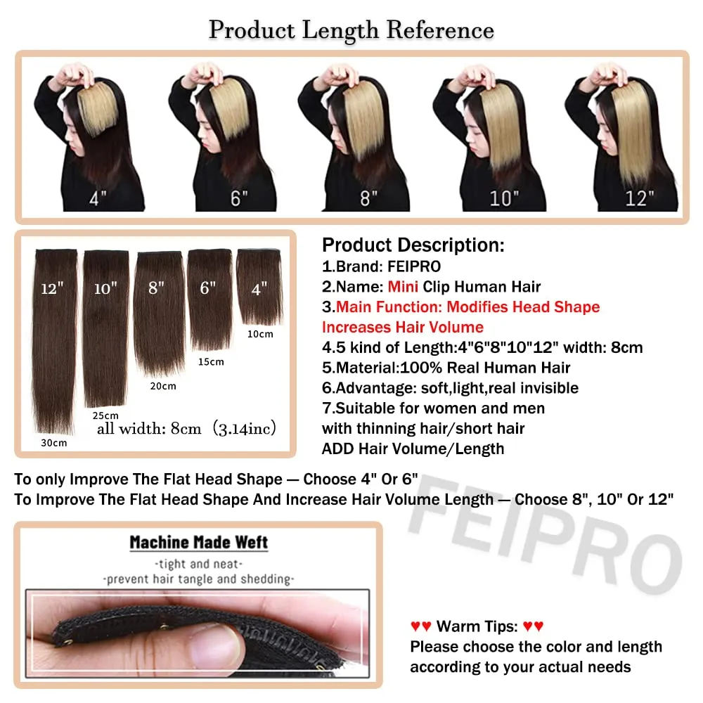 Real Remy Human Hair Clip in Hair Extensions Short Straight Thick Double Weft One Piece Hair Pieces for Thinning Hair Invisible Hairpin Increase Women Men Hair Volume 12Inch#27 Dark Blonde