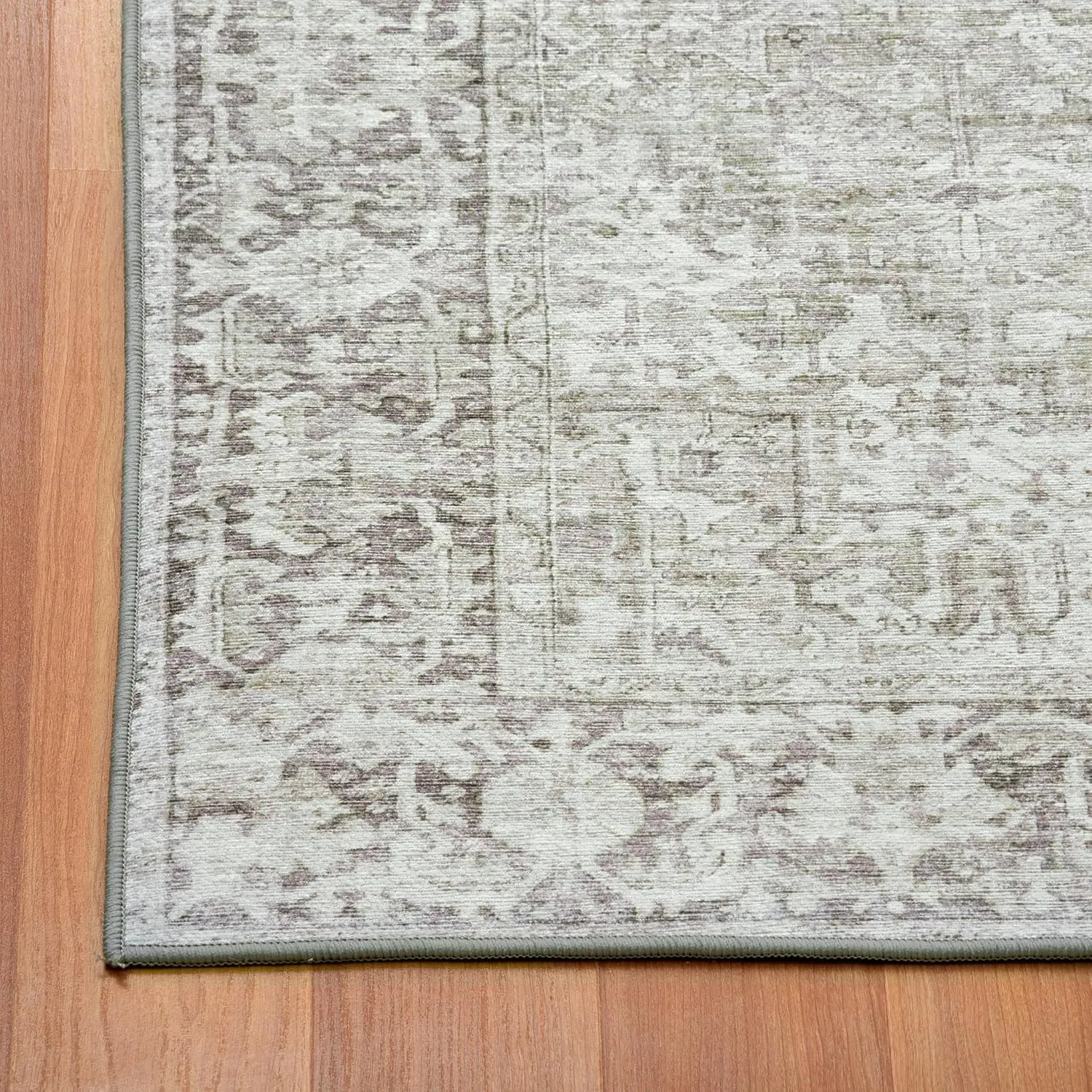 ReaLife Rugs Machine Washable Area Rug Runner - Living Room Bedroom Bathroom Kitchen Entryway Office - Padded Low Pile Stain Resistant Premium - Boho Farmhouse Vintage - Lyle - Beige Ivory 2'6" x 10'