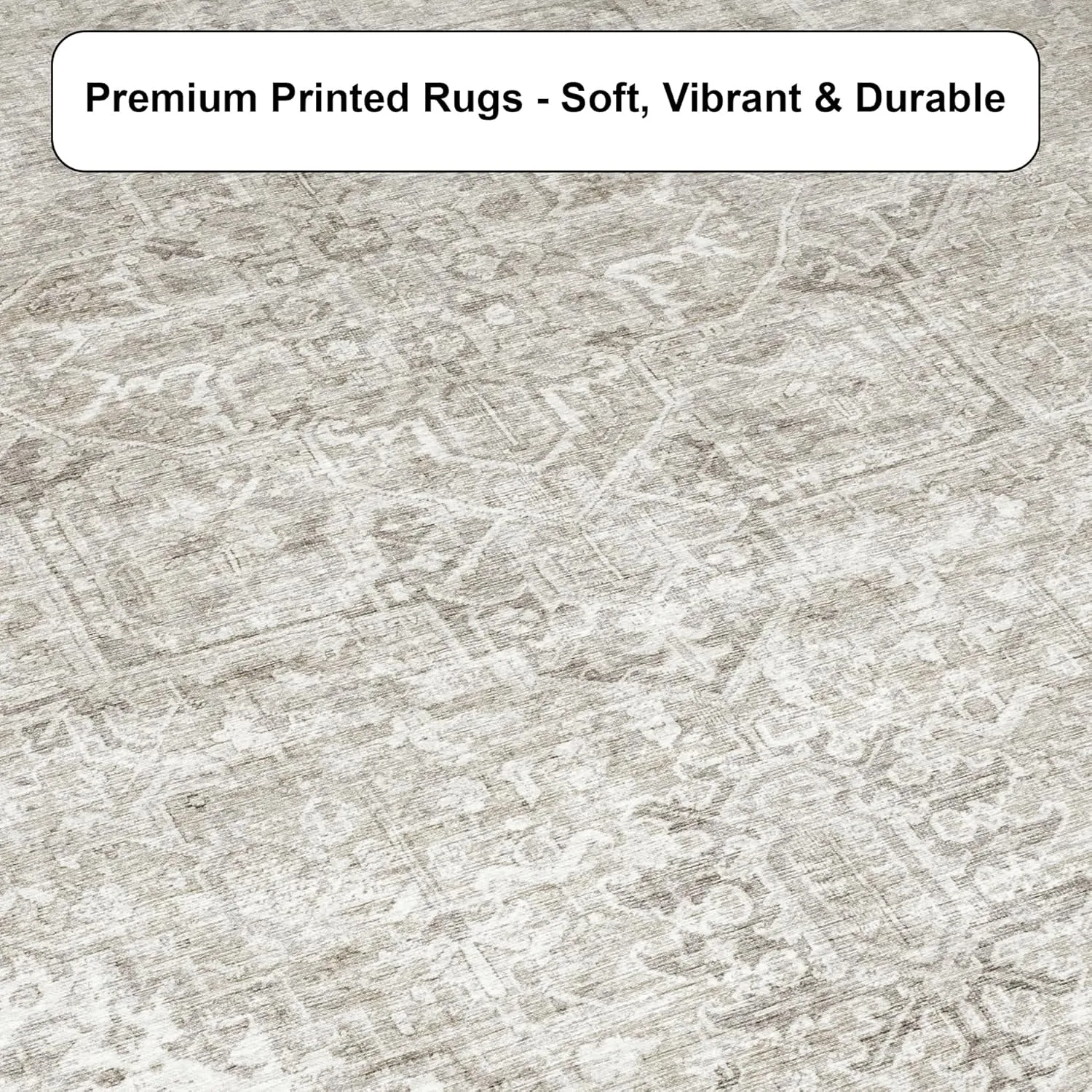 ReaLife Rugs Machine Washable Area Rug Runner - Living Room Bedroom Bathroom Kitchen Entryway Office - Padded Low Pile Stain Resistant Premium - Boho Farmhouse Vintage - Lyle - Beige Ivory 2'6" x 10'