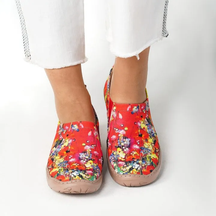 Red Wildflowers  Slip-On