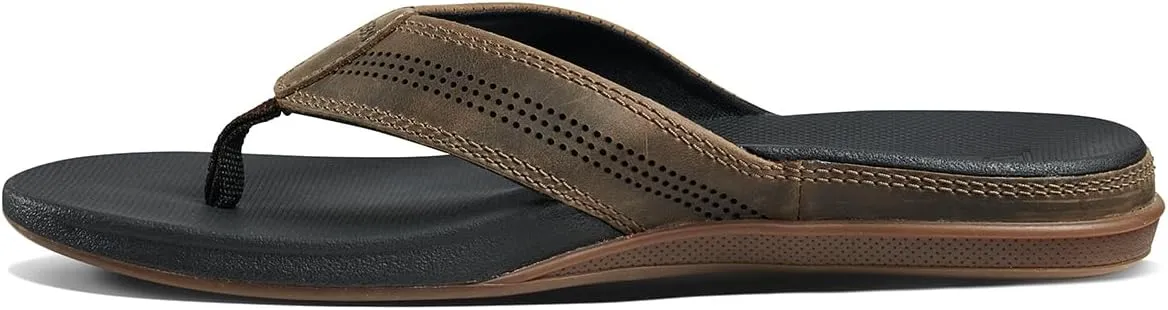 REEF Cushion Lux Men's Flip Flop, Ultra Soft Cushion Footbed, Full Grain Leather Strap