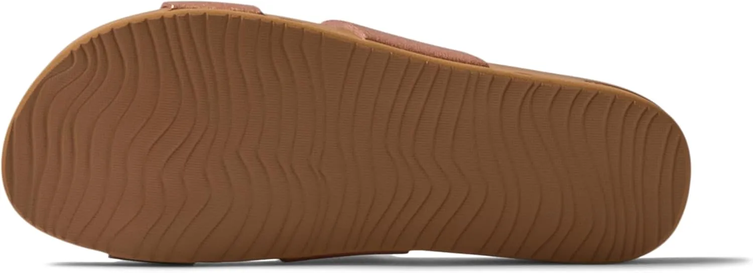 Reef Women's Cushion Vista Fashion Slide Sandal, Vegan Leather Strap, Soft Footbed