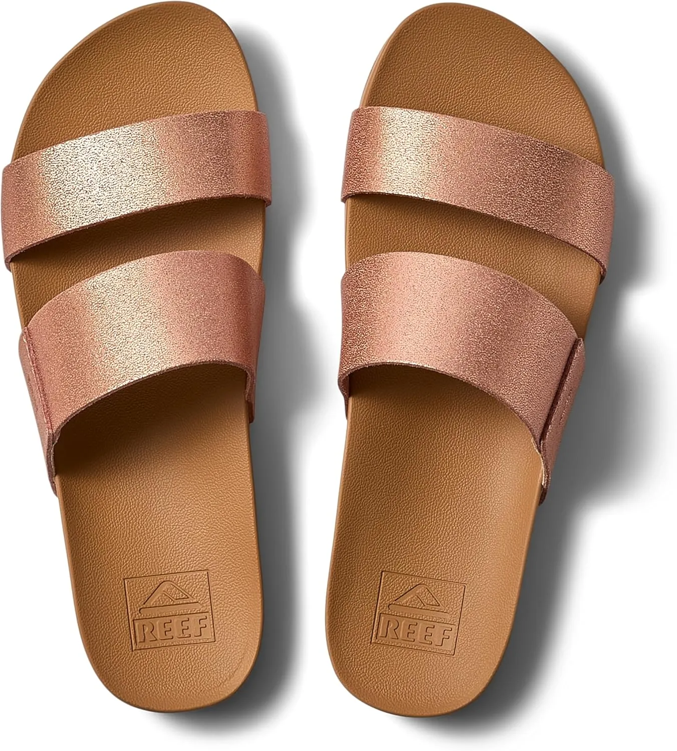 Reef Women's Cushion Vista Fashion Slide Sandal, Vegan Leather Strap, Soft Footbed