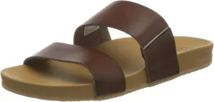 Reef Women's Cushion Vista Fashion Slide Sandal, Vegan Leather Strap, Soft Footbed
