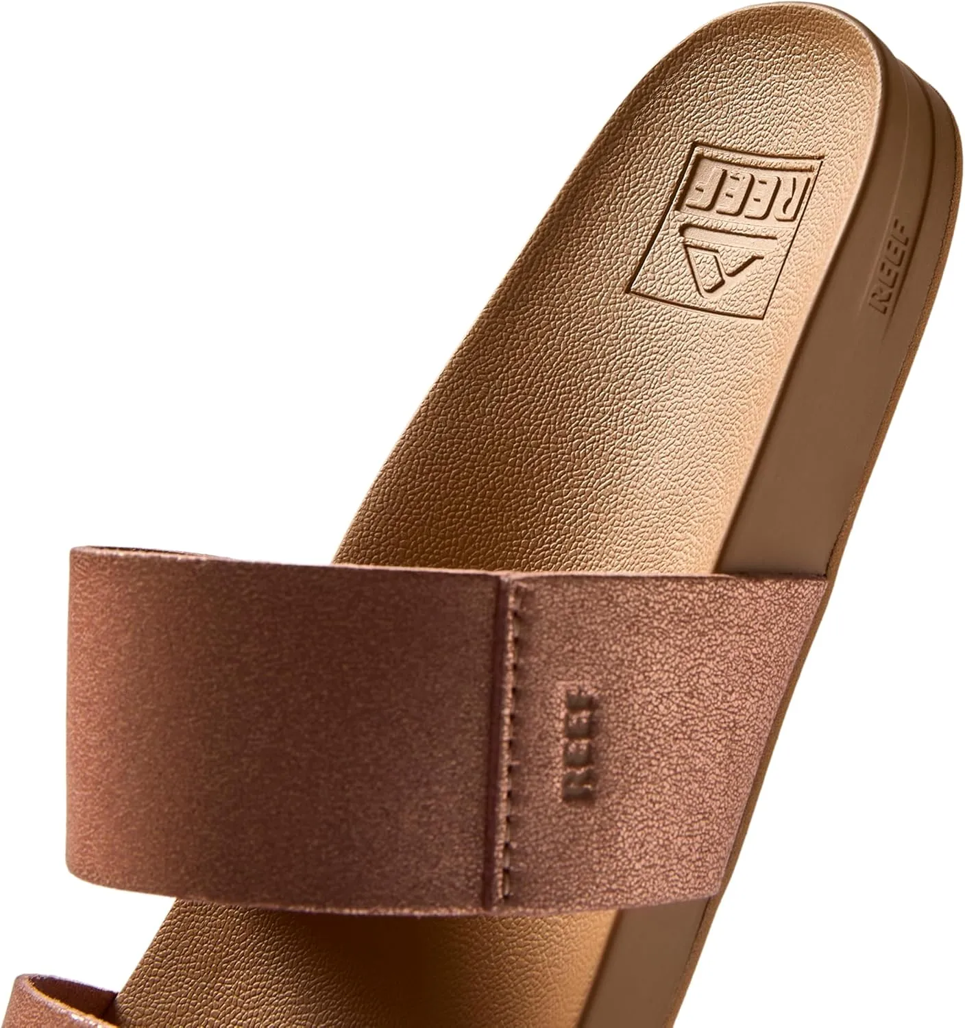 Reef Women's Cushion Vista Fashion Slide Sandal, Vegan Leather Strap, Soft Footbed