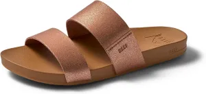 Reef Women's Cushion Vista Fashion Slide Sandal, Vegan Leather Strap, Soft Footbed