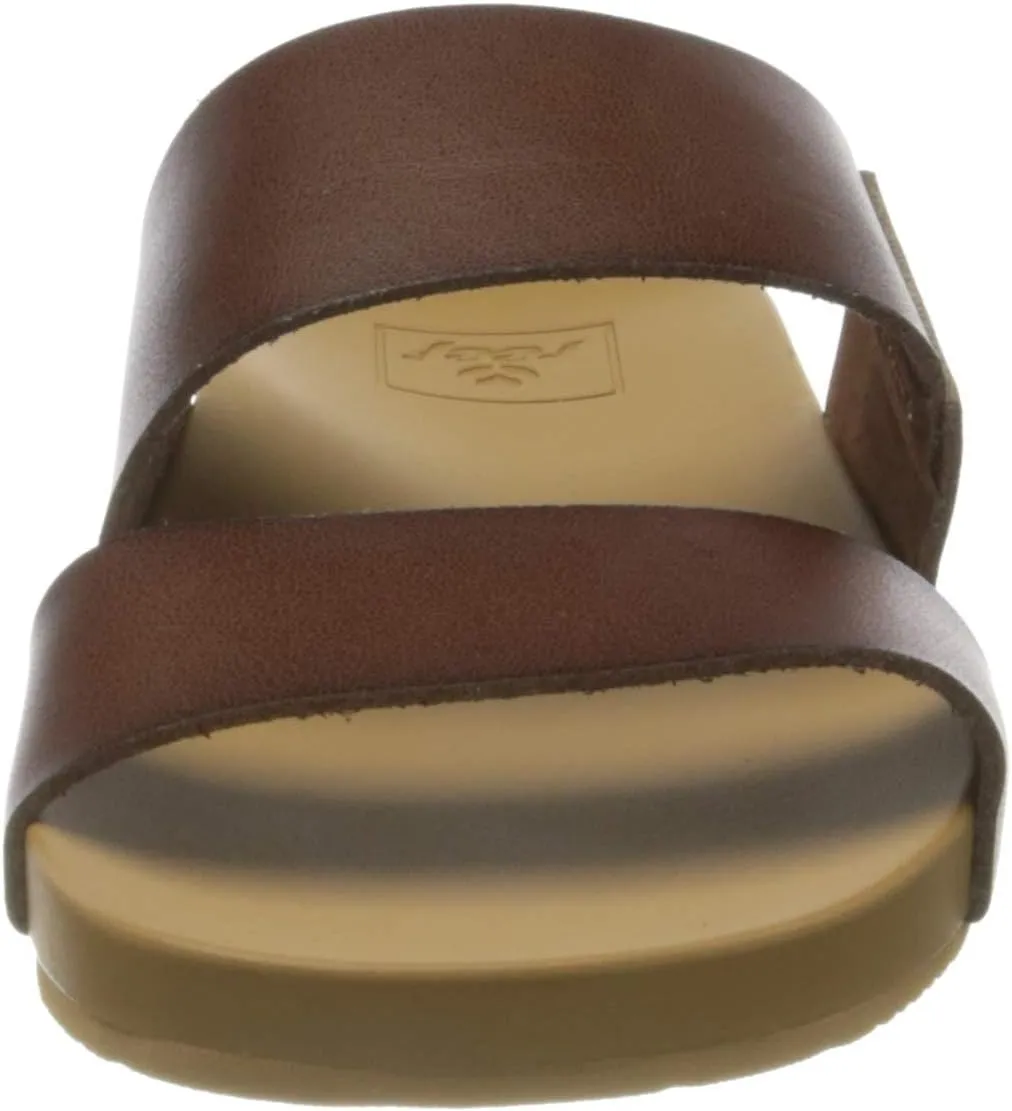 Reef Women's Cushion Vista Fashion Slide Sandal, Vegan Leather Strap, Soft Footbed