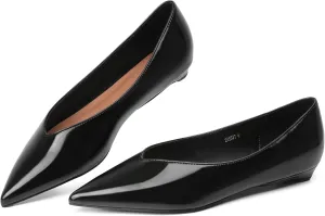 Reitoye Flats for Womens Closed Pointed Toe Ballet Flat Comfortable Dressy Work Slip On Casual Shoes Womens Flats
