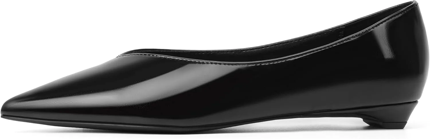 Reitoye Flats for Womens Closed Pointed Toe Ballet Flat Comfortable Dressy Work Slip On Casual Shoes Womens Flats