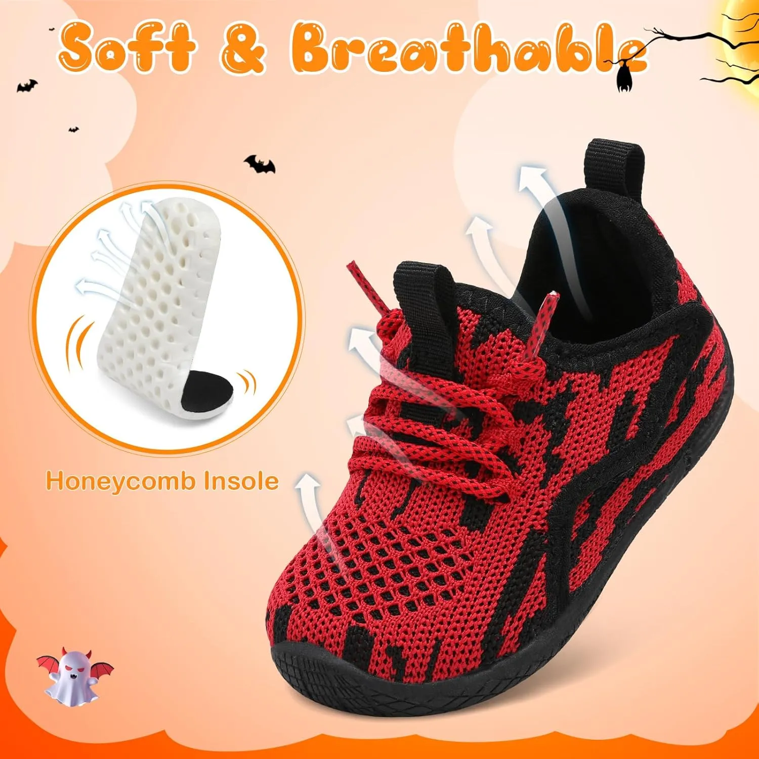 relxfeet Toddler Boys Girls Shoes Little Kids Sneakers Lightweight Breathable Slip on Walking Tennis Shoes