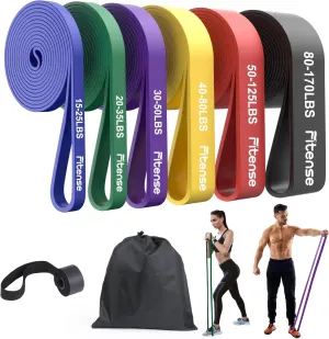 Resistance Bands Set - Pull Up Bands for Men Women, Exercise Bands Resistance with Door Anchor, Training Poster & Pouch for Body Stretching, Pull Up Assist