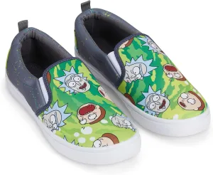 RICK AND MORTY Mens Shoes - Mens Slip On Sneakers - Rick & Morty Canvas Slip On Sneakers