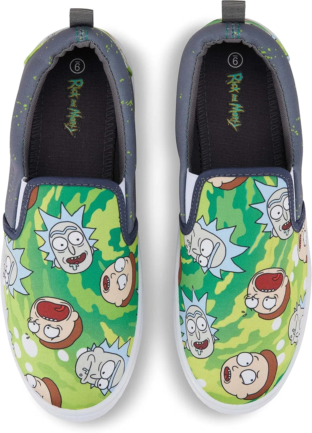 RICK AND MORTY Mens Shoes - Mens Slip On Sneakers - Rick & Morty Canvas Slip On Sneakers