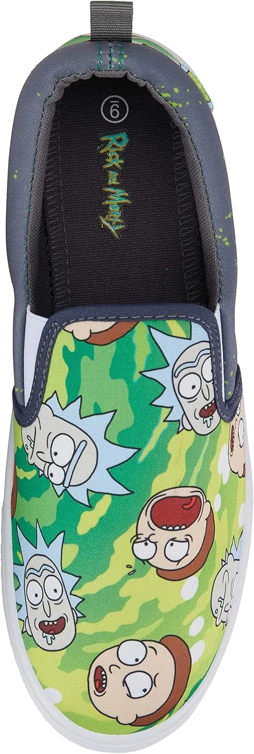 RICK AND MORTY Mens Shoes - Mens Slip On Sneakers - Rick & Morty Canvas Slip On Sneakers
