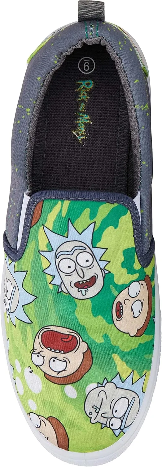 RICK AND MORTY Mens Shoes - Mens Slip On Sneakers - Rick & Morty Canvas Slip On Sneakers