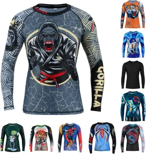 Roar BJJ Kid's MMA Rash Guard Training No-Gi and Gi Jiu Jitsu Rashguard MMA Grappling Compression Shirts Wrestling