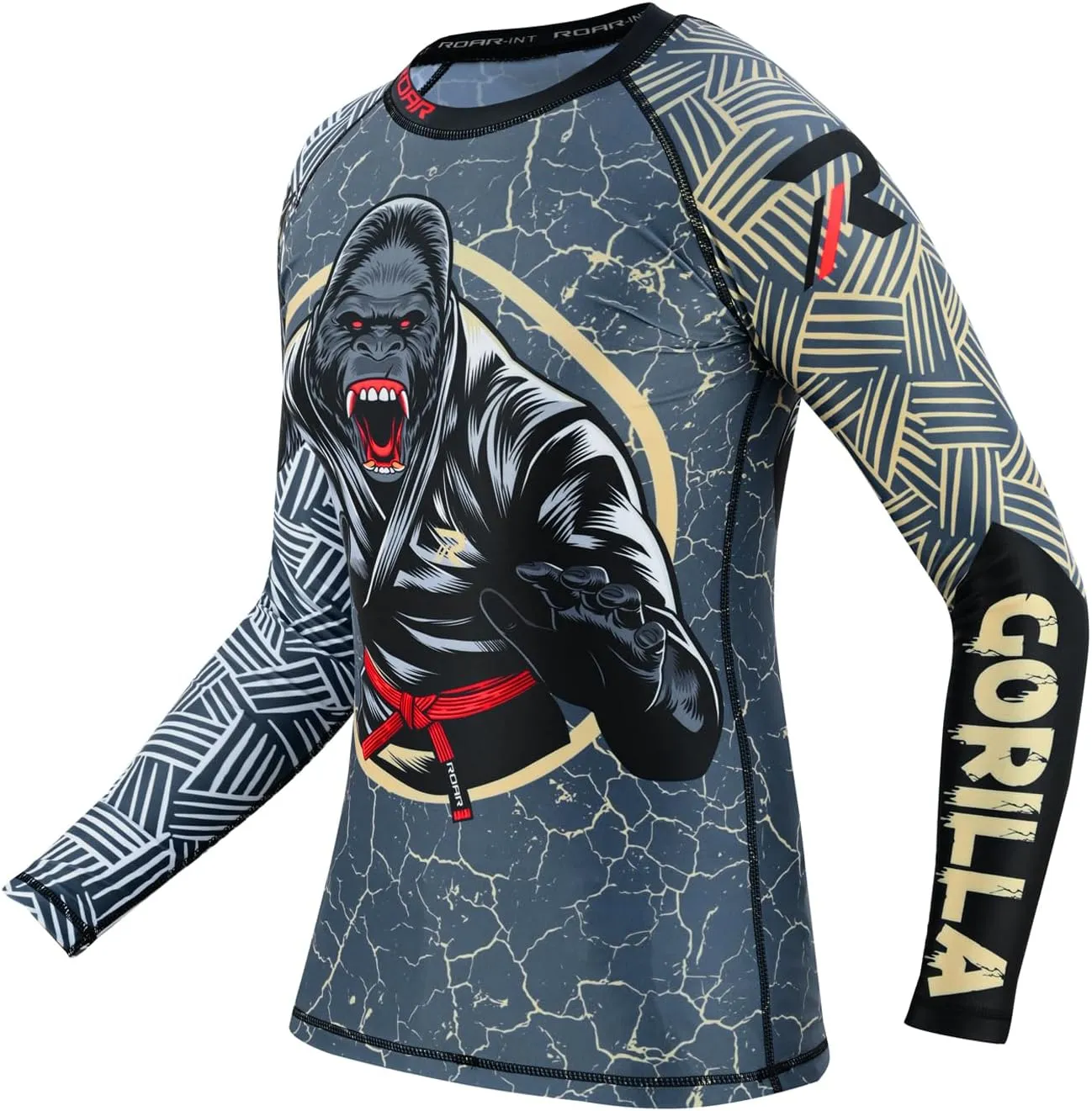 Roar BJJ Kid's MMA Rash Guard Training No-Gi and Gi Jiu Jitsu Rashguard MMA Grappling Compression Shirts Wrestling