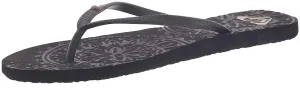 Roxy womens Roxy Antilles Flip Flop Sandal, Black 3, 8 US