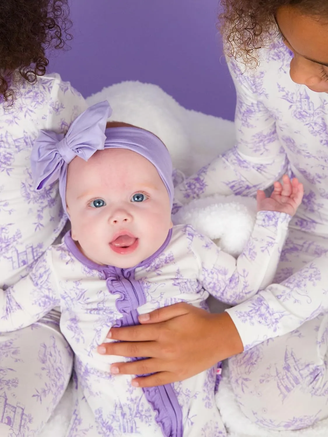 RuffleButts SoftSnooze™ Viscose from Bamboo Baby Girls Ruffle One Piece Footie Pajamas