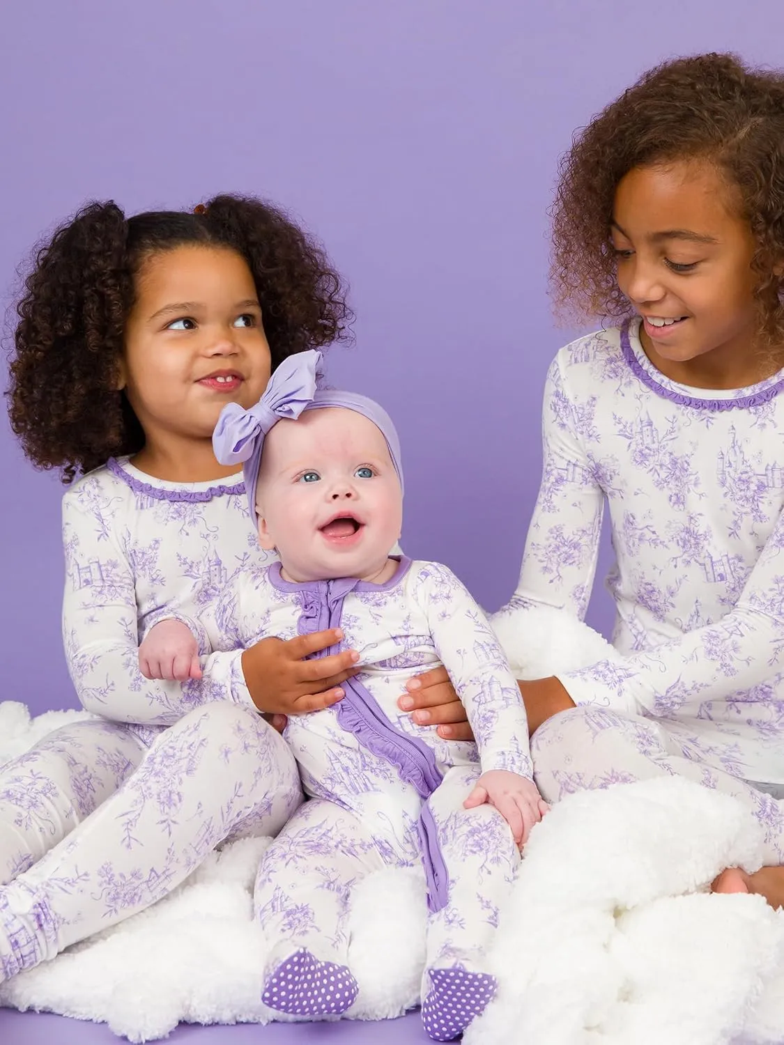 RuffleButts SoftSnooze™ Viscose from Bamboo Baby Girls Ruffle One Piece Footie Pajamas
