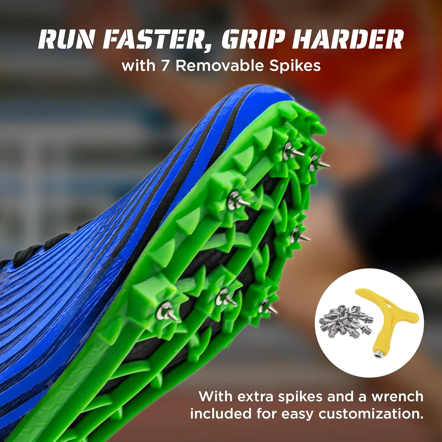 RUNIC Track & Field Shoes for Men, Women & Kids – Pro Running Spikes for Sprint, Race & Training – 7 Spikes   Extra Spikes & Wrench (US Men Size)