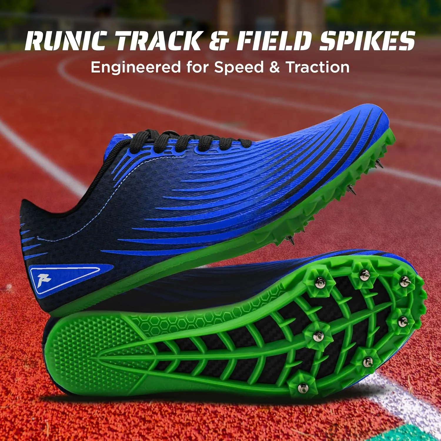 RUNIC Track & Field Shoes for Men, Women & Kids – Pro Running Spikes for Sprint, Race & Training – 7 Spikes   Extra Spikes & Wrench (US Men Size)