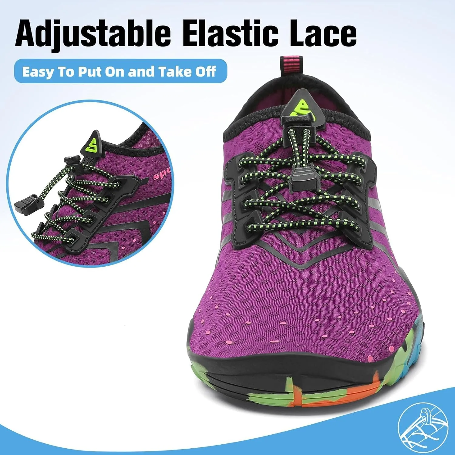SAGUARO Quick-Dry Water Shoes for Women – Swim Shoes, Beach Shoes, Aqua Shoes with Lightweight, Breathable, Slip-Resistant Design for Pool & Outdoor Use