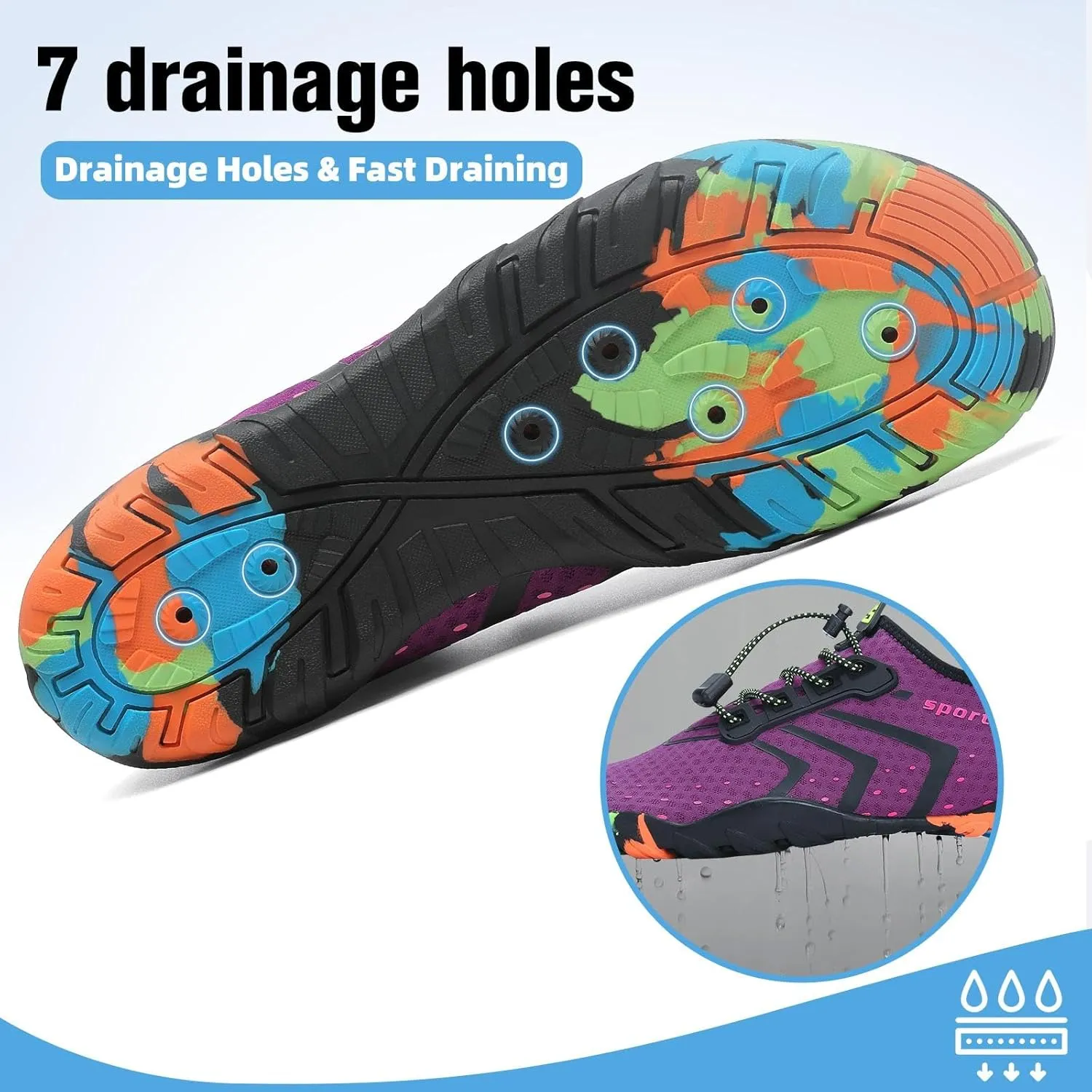 SAGUARO Quick-Dry Water Shoes for Women – Swim Shoes, Beach Shoes, Aqua Shoes with Lightweight, Breathable, Slip-Resistant Design for Pool & Outdoor Use