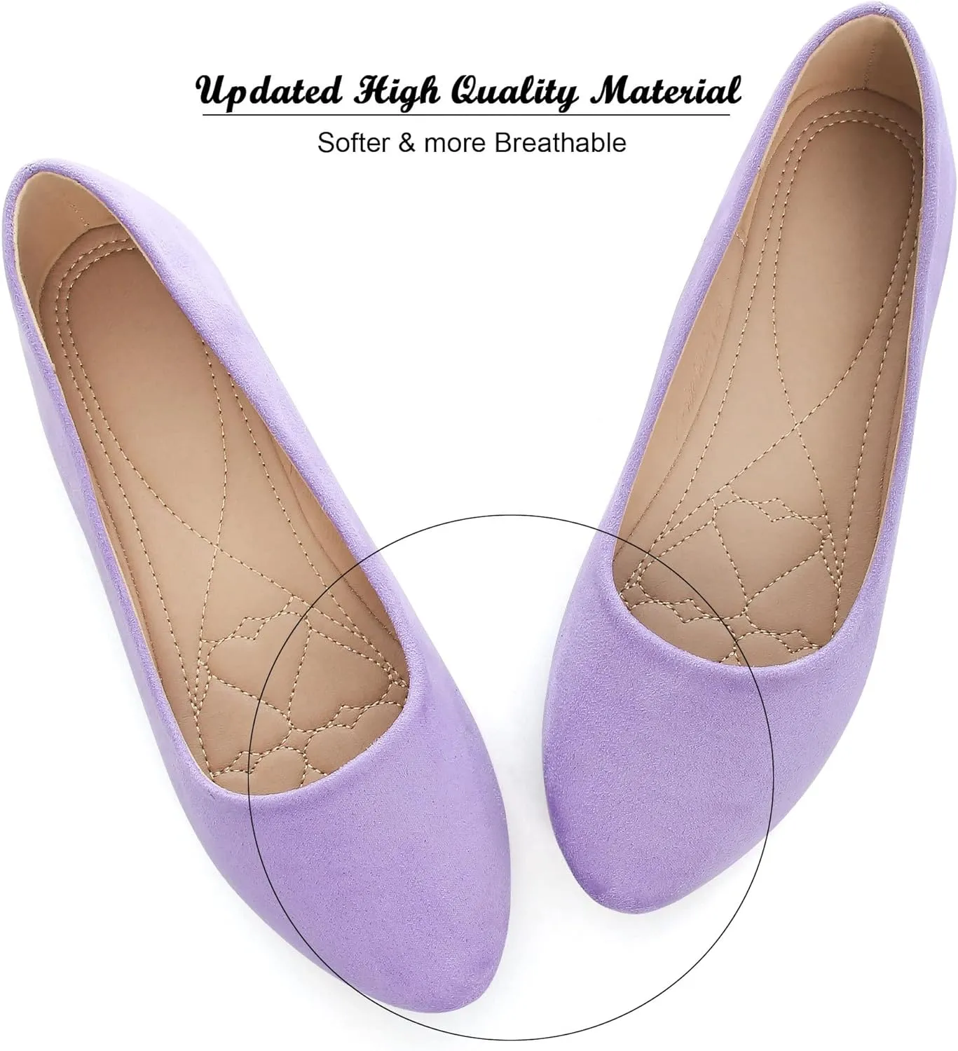 SAILING LU Pointy Toe Shoes Women Ballet Flats Comfort Solid Flat Shoes for Women Work Slip On Moccasins