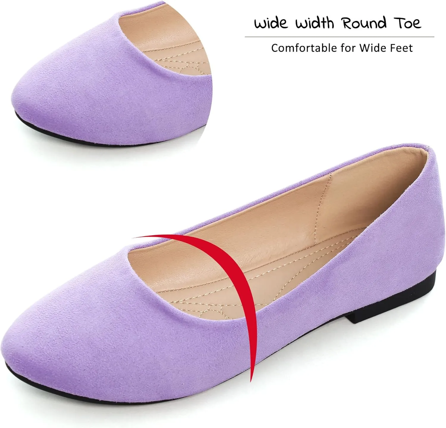 SAILING LU Pointy Toe Shoes Women Ballet Flats Comfort Solid Flat Shoes for Women Work Slip On Moccasins
