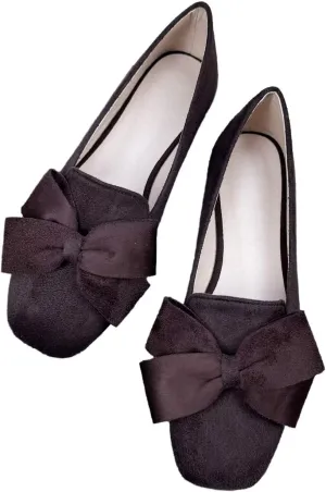 SAILING LU Womens Bowknot Pointed Toe Shoes Comfortable Ballet Flats Slip on Loafers Dressy Flats for Party