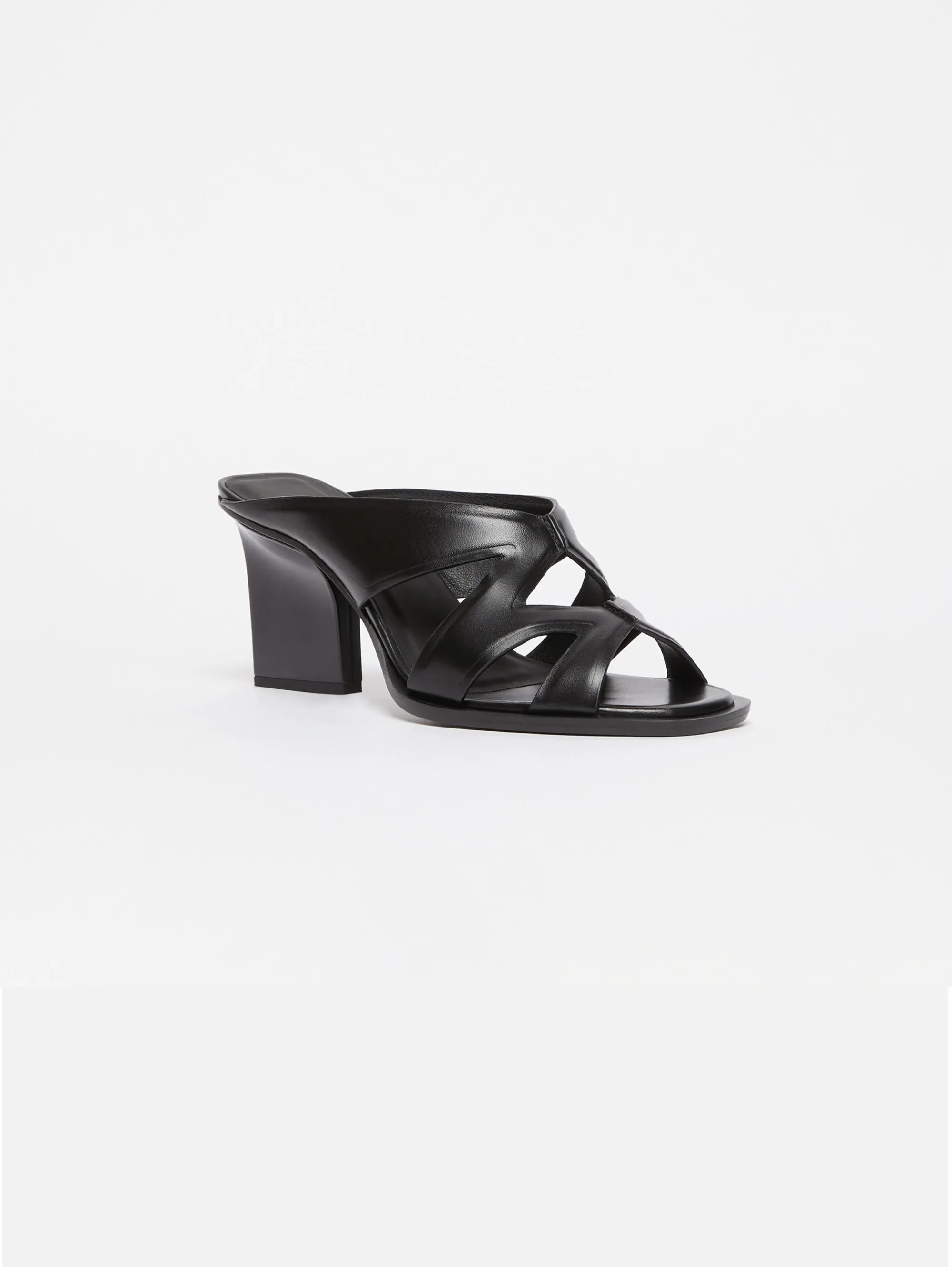Sandalo Mule in Cuoio Nero