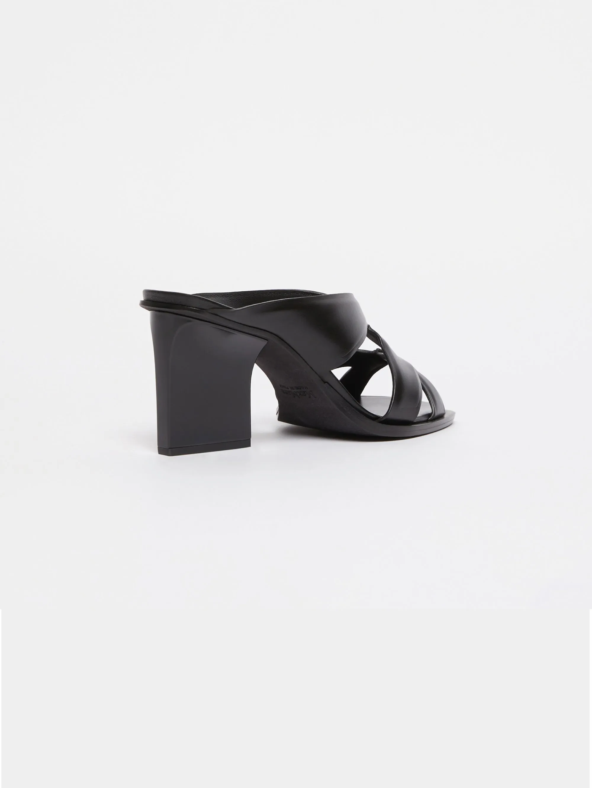 Sandalo Mule in Cuoio Nero