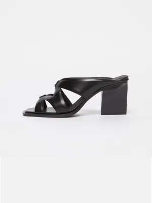 Sandalo Mule in Cuoio Nero