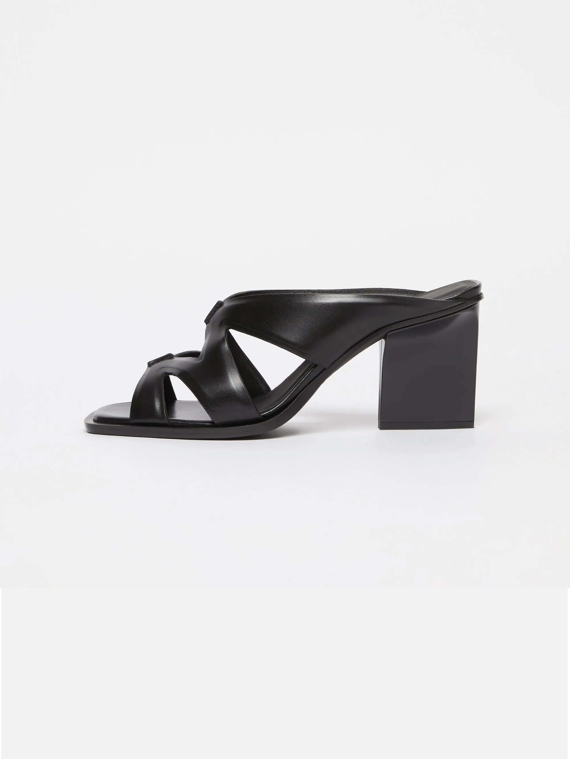 Sandalo Mule in Cuoio Nero